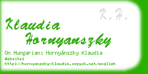 klaudia hornyanszky business card