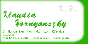 klaudia hornyanszky business card